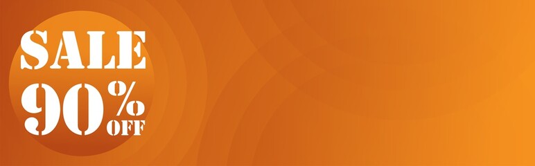 sale 90%, percent, 90percent, You can place the content, Vector illustration, EPS10, Horizontal, Banner.