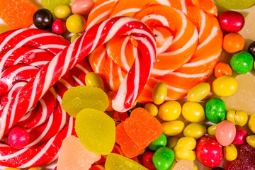 Texture of the different sweet candies for the background
