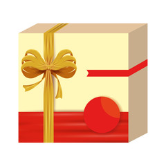 gift box present with golden ribbon