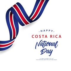 Happy Costa Rica National Day Vector Template Design Illustration