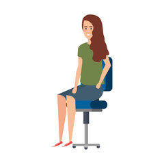 businesswoman sitting in office chair character