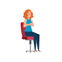 businesswoman sitting in office chair character