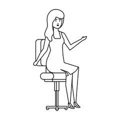 businesswoman sitting in office chair character