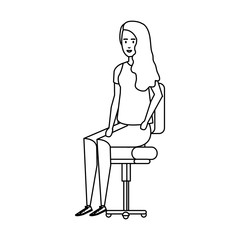 businesswoman sitting in office chair character