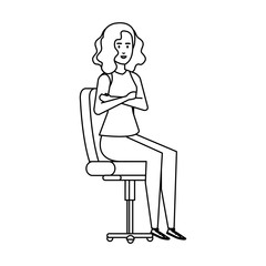 businesswoman sitting in office chair character