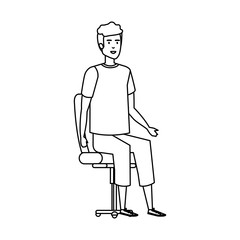 young man sitting in chair