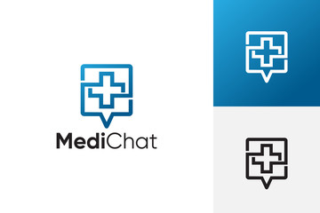 Medical Chat, Consult Logo Template Design.