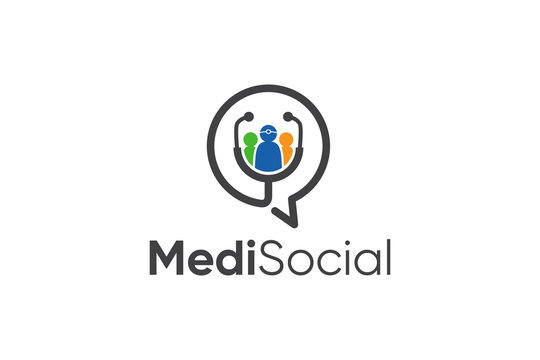 Medical Social Consult Logo Template Design.