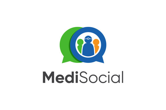 Medical Social Consult Logo Template Design.
