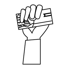 Fototapeta premium hand with merry christmas card