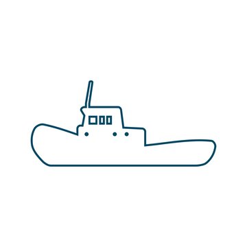 recommend clip art: Marine tug icon in thin line style.