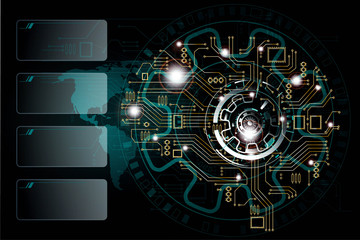 abstract science Big data visualization. Futuristic Artificial intelligence . Cyber mind aesthetic design concept.and empty box for copy space.