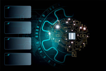 abstract science Big data visualization. Futuristic Artificial intelligence . Cyber mind aesthetic design concept.and empty box for copy space.