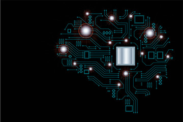 abstract science Big data visualization. Futuristic Artificial intelligence . Cyber mind aesthetic design concept.and empty box for copy space.