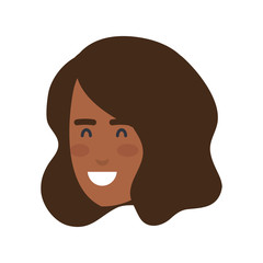 beautiful and young black woman head