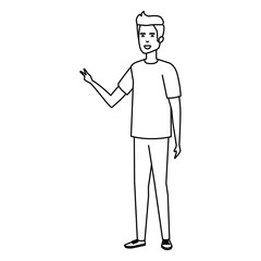 young and casual man character