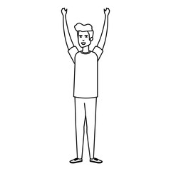 young and casual man character