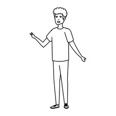 young and casual man character