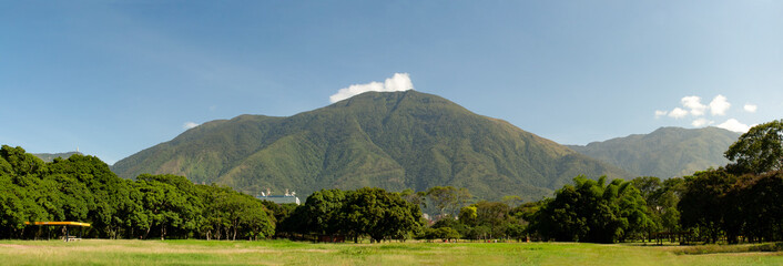 View of the  iconic  Caracas mountain el Avila or Waraira Repano from the East Park or Parque del...