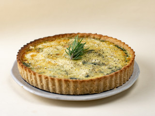 Baked homemade Quiche pie.