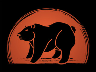 Big Bear Standing graphic vector.