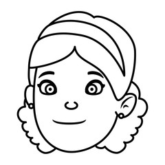 Fototapeta premium beautiful little girl head character
