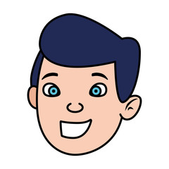 cute little boy head character