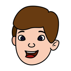cute little boy head character