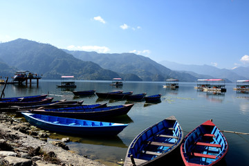 Lake Pewa, with Boats, Pokhara