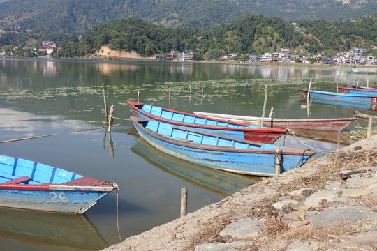 Boats on Lake Pewa, Pokhara