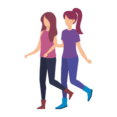 Obraz premium couple girls avatars characters