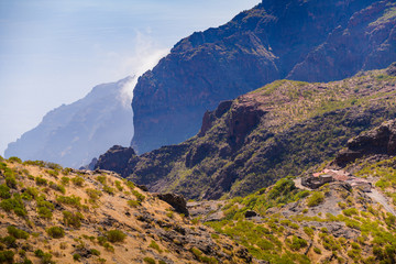 Fototapeta na wymiar Stunning view of the gorge and the village of Masca.Tenerife. Canary Islands..Spain