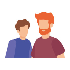Obraz premium young and casual couple men characters