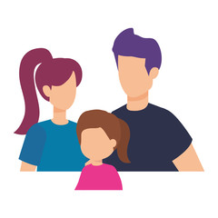 Fototapeta premium parents couple with daughter characters