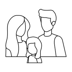 parents couple with daughter characters