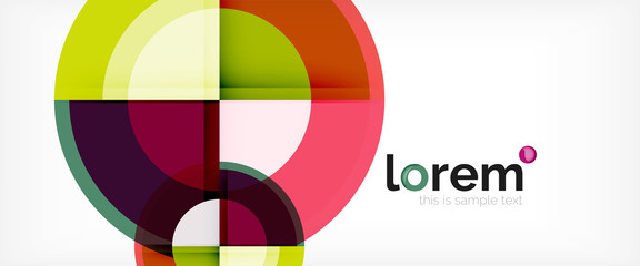 Obraz premium Modern geometric circles abstract background, colorful round shapes with shadow effects