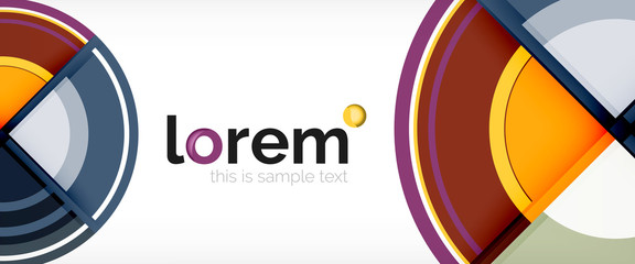 Obraz premium Modern geometric circles abstract background, colorful round shapes with shadow effects