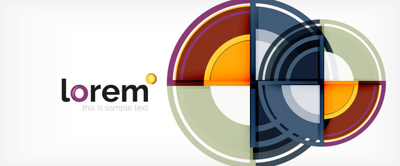 Obraz premium Modern geometric circles abstract background, colorful round shapes with shadow effects