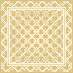 Obraz premium Background, geometric pattern with ornate lace frame. illustration. for Scarf Print, Fabric, Covers, Scrapbooking, Bandana, Pareo, Shawl.