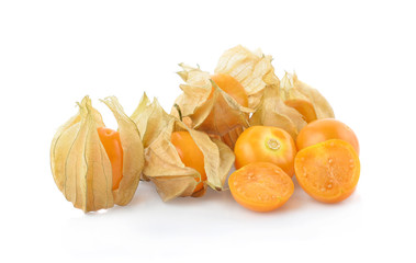 Cape gooseberry (physalis) isolated on white background