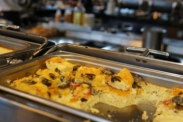 omelet with mushrooms dish buffet restaurant nice