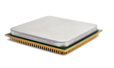 Computer processor on white background.