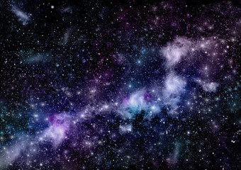 Obraz na płótnie Canvas A space of the galaxy ,atmosphere with stars at dark background.