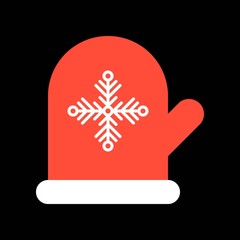 mitten glove, Merry Christmas icon set, flat design