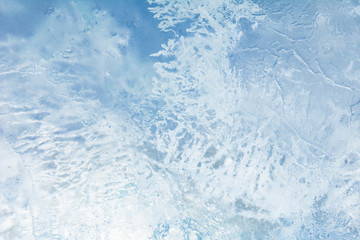The texture of the ice. The frozen water.Winter background  
