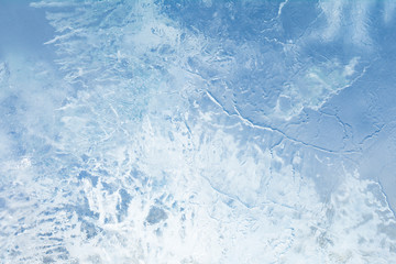 The texture of the ice. The frozen water.Winter background  