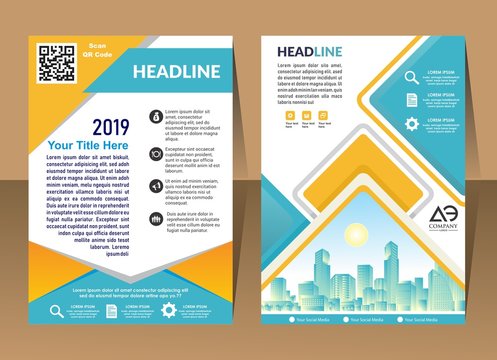 Business Brochure Background Design Template, Flyer Layout, Poster, Magazine, Annual Report, Book, Booklet with building image.Size A4 Vector illustration