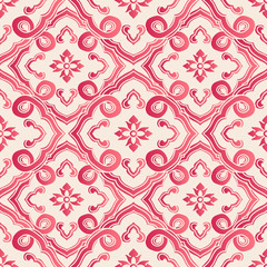 Elegant seamless Chinese style botanic garden flower pattern background