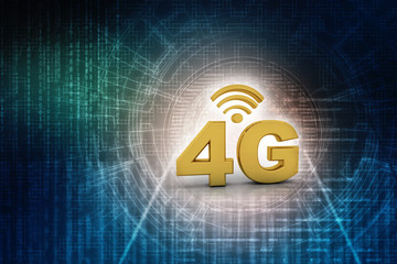 3d rendering 4G symbol wifi
