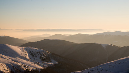 mountains in winter